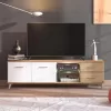 TV Stand Ascona White - Artisan Oak - White High Gloss Foil 179x40x52 cm