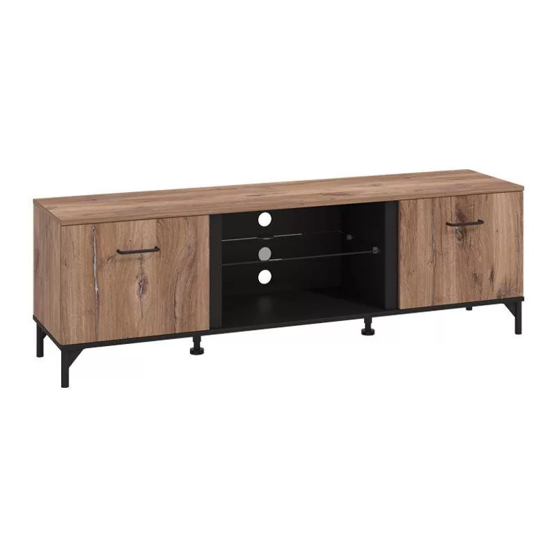 Έπιπλο TV Corsica 170 Flagstaff Oak - Μαύρο 170,5x42x53,5 εκ.