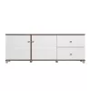 TV Stand Burgundy 160 3K2F White - Flagstaff Oak - White Highh Gloss Foil 162x40x51 cm