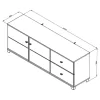 TV Stand Burgundy 160 3K2F White - Flagstaff Oak - White Highh Gloss Foil 162x40x51 cm