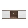 TV Stand Burgundy 160 3K2V White - Flagstaff Oak - White High Gloss Foil 157x40x51 cm