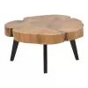 Sergio coffee table natural solid acacia wood 100x80x45cm