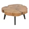 Sergio coffee table natural solid acacia wood 100x80x45cm