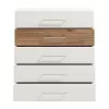 Chest of drawers Masilia 5F White - Flagstaff - White High Gloss Foil 90x41.5x98 cm