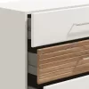 Chest of drawers Masilia 5F White - Flagstaff - White High Gloss Foil 90x41.5x98 cm