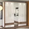 Wardrobe Masilia 5K4F2O White - Flagstaff - White High Gloss Foil 224x57x226.5 cm