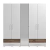 Wardrobe Masilia 5K4F2O White - Flagstaff - White High Gloss Foil 224x57x226.5 cm