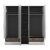 Wardrobe Masilia 5K4F2O White - Flagstaff - White High Gloss Foil 224x57x226.5 cm