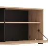 Wall Unit Chania Artisan Oak - Artisan Oak with Black Lines - Black 196x33x140 cm