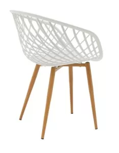 Chair Ezra white pp-natural metal leg 62x42x82cm