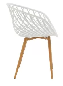 Chair Ezra white pp-natural metal leg 62x42x82cm