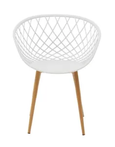 Chair Ezra white pp-natural metal leg 62x42x82cm