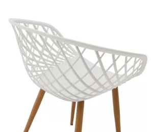 Chair Ezra white pp-natural metal leg 62x42x82cm