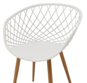 Chair Ezra white pp-natural metal leg 62x42x82cm