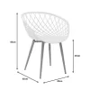 Chair Ezra white pp-natural metal leg 62x42x82cm