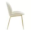 Chair Maley ivory velvet-gold metal 47x60x90cm