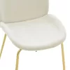 Chair Maley ivory velvet-gold metal 47x60x90cm