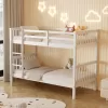 BUNK BED FOR CHILDREN LANTAI  PINE WOOD IN WHITE-MATTRESSES 190x90cm