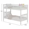 BUNK BED FOR CHILDREN LANTAI  PINE WOOD IN WHITE-MATTRESSES 190x90cm