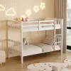 BUNK BED FOR CHILDREN LANTAI  PINE WOOD IN WHITE-MATTRESSES 190x90cm