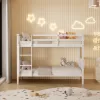 BUNK BED FOR CHILDREN LANTAI  PINE WOOD IN WHITE-MATTRESSES 190x90cm