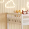 BUNK BED FOR CHILDREN LANTAI  PINE WOOD IN WHITE-MATTRESSES 190x90cm