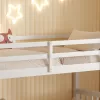 BUNK BED FOR CHILDREN LANTAI  PINE WOOD IN WHITE-MATTRESSES 190x90cm