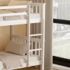 BUNK BED FOR CHILDREN LANTAI  PINE WOOD IN WHITE-MATTRESSES 190x90cm