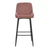 Bar stool Deppy rotten apple velvet- black metal 43x54x102cm