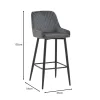 Bar stool Deppy rotten apple velvet- black metal 43x54x102cm