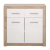 Storage Cabinet Etna 2K2F Grey Oak - White Lacquer 93*35*90.5 cm