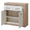 Storage Cabinet Etna 2K2F Grey Oak - White Lacquer 93*35*90.5 cm