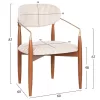 DINING ARMCHAIR SIRUS  BEECH WOOD-METAL-FABRIC IN OFF-WHITE 60x60x87Hcm.