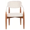 DINING ARMCHAIR SIRUS  BEECH WOOD-METAL-FABRIC IN OFF-WHITE 60x60x87Hcm.