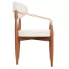 DINING ARMCHAIR SIRUS  BEECH WOOD-METAL-FABRIC IN OFF-WHITE 60x60x87Hcm.