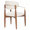 DINING ARMCHAIR SIRUS  BEECH WOOD-METAL-FABRIC IN OFF-WHITE 60x60x87Hcm.