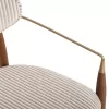 DINING ARMCHAIR SIRUS  BEECH WOOD-METAL-FABRIC IN OFF-WHITE 60x60x87Hcm.