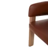 ARMCHAIR OREL  WALNUT WOOD-PU IN TAMBA COLOR 59x58x79Hcm.