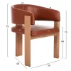 ARMCHAIR OREL  WALNUT WOOD-PU IN TAMBA COLOR 59x58x79Hcm.