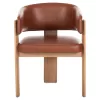 ARMCHAIR OREL  WALNUT WOOD-PU IN TAMBA COLOR 59x58x79Hcm.