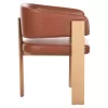 ARMCHAIR OREL  WALNUT WOOD-PU IN TAMBA COLOR 59x58x79Hcm.