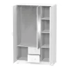 Dillion white melamine three-leaf wardrobe 120x52x190cm