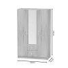 Dillion white melamine three-leaf wardrobe 120x52x190cm