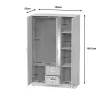 Dillion white melamine three-leaf wardrobe 120x52x190cm