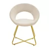 Chair Valentina beige velvet-golden leg 65x60x82εκ