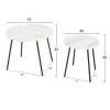 COFFEE TABLES 2PCS ROUND CUPPER  MELAMINE IN WHITE MARBLE-BLACK METAL Φ55x45Hcm.