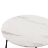 COFFEE TABLES 2PCS ROUND CUPPER  MELAMINE IN WHITE MARBLE-BLACK METAL Φ55x45Hcm.