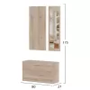 ENTRYWAY SET WITH MIRROR VERN  MELAMINE IN SONAMA 80x27x175Hcm.