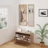 ENTRYWAY SET WITH MIRROR VERN  MELAMINE IN SONAMA 80x27x175Hcm.