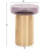 SIDE TABLE ROUND CARMO  PURPLE GLASS TOP-GOLD METAL BASE Φ39Χ54Hcm.